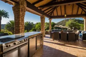 Backyard covered outdoor kitchen ideas